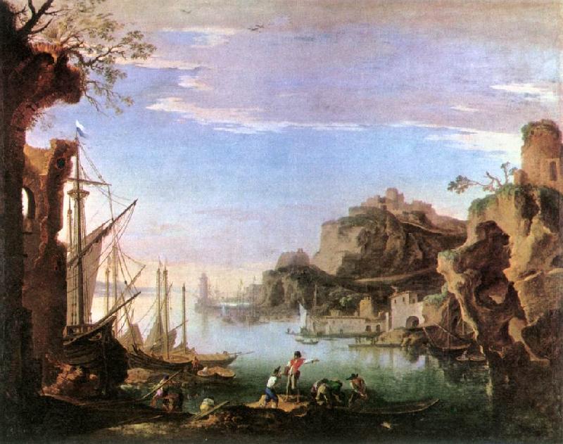 ROSA, Salvator Harbour with Ruins af China oil painting art